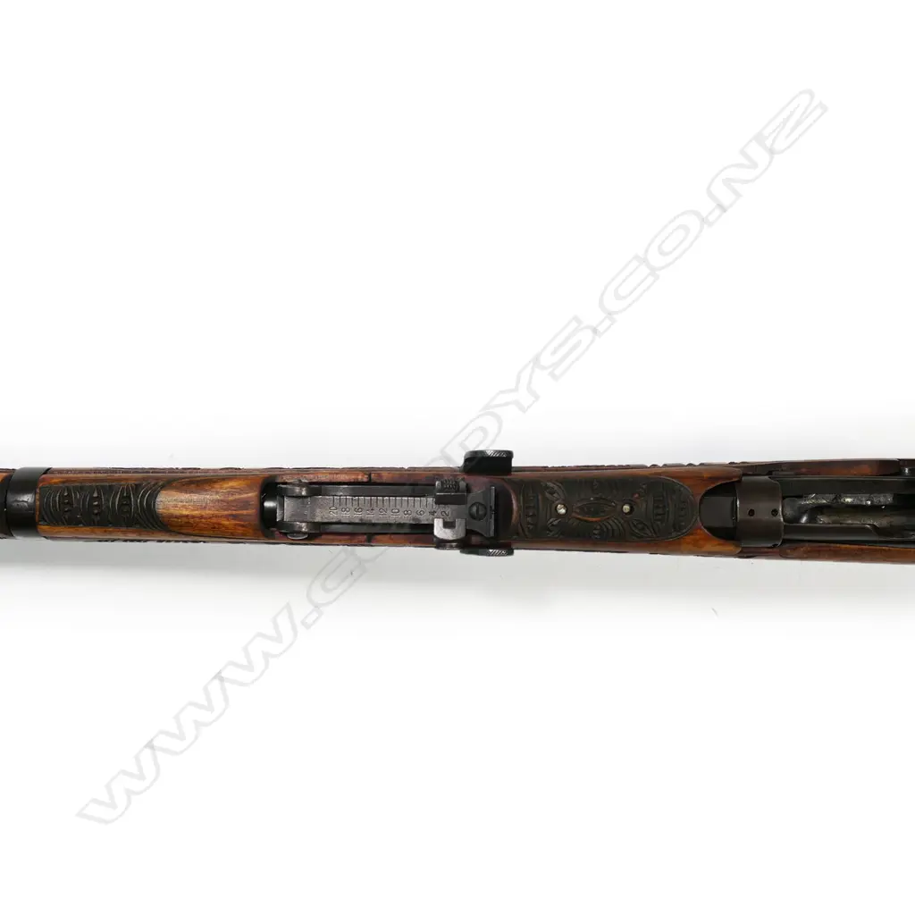 A 1917 WWI Mark 1 dated .303 Lee Enfield rifle with all-over-carved Māori designs attributed to Rangi Redman, Image 1++